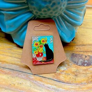 Cat and Sunflower Pin!